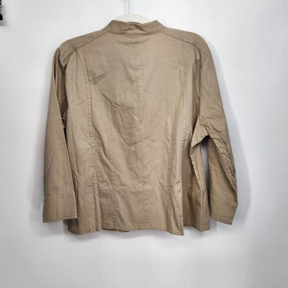 NWT Christopher & Banks Tan Minimalist Button Down Blazer Jacket Women's L - Picture 10 of 10
